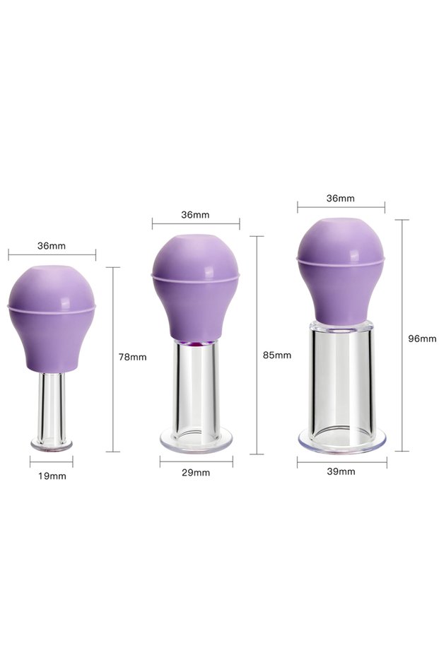 Purple-SML Facial Massage Cups Rubber Vacuum Cupping Skin Lifting Anti Cellulite Massager for Face P