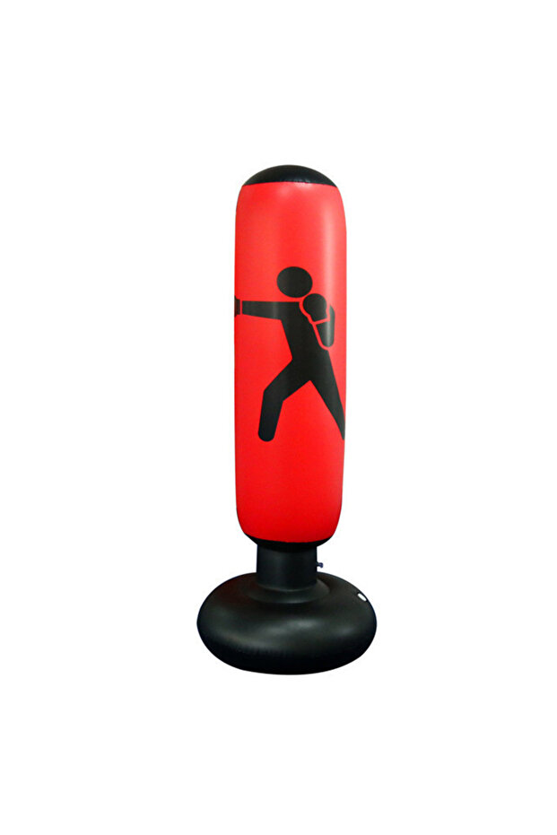 red Inflatable Punching Bag for Kids and Adults 63" High Boxing Blow Up Bop Bag Freestanding Punch B