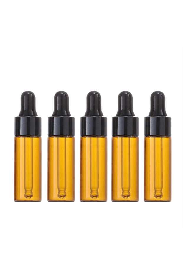 Glass 5ml 10pcs 5ml Amber Dropper Glass Bottles Cute Essential Oil Bottles with Eye Dropper for Perf