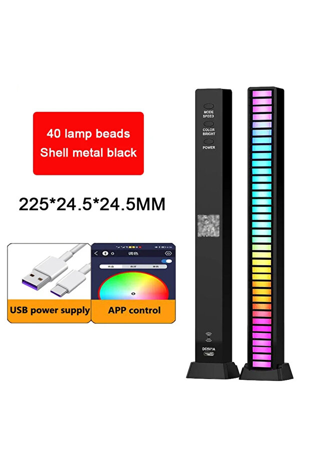 40LED B USB APP RGB LED Strip Light Music Sound Control Pickup Rhythm Ambient Lamp Atmosphere Night