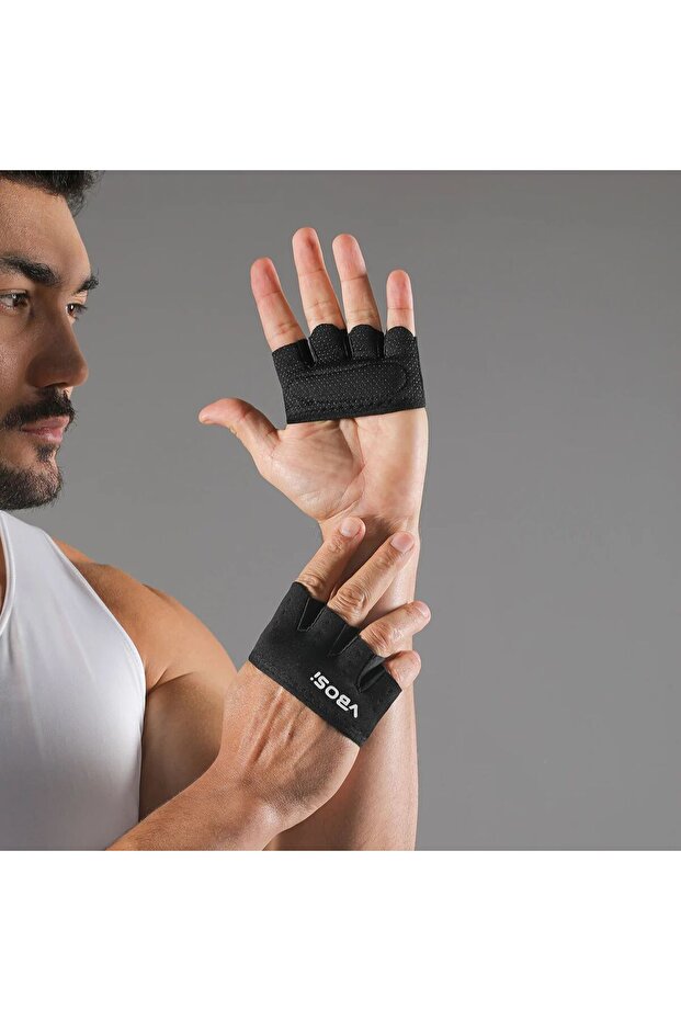 M Black VBOSi SMALL SIZE Women Men Four-Finger Workout Gloves for Fitness, Weightlifting & Training