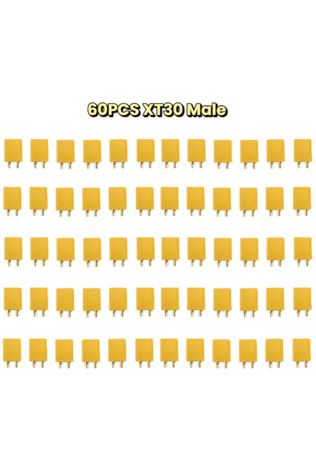 60pcs XT30 M 60pcs XT30 Male/Female Bullet Connector Pairs for RC Lipo Battery Motor 15A/30A 18AWG Y