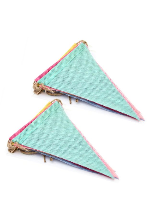 2 Set 12 PCS Colorful Triangle Pennant Banner Flags For Carnival Theme Birthday Party Decoration Out