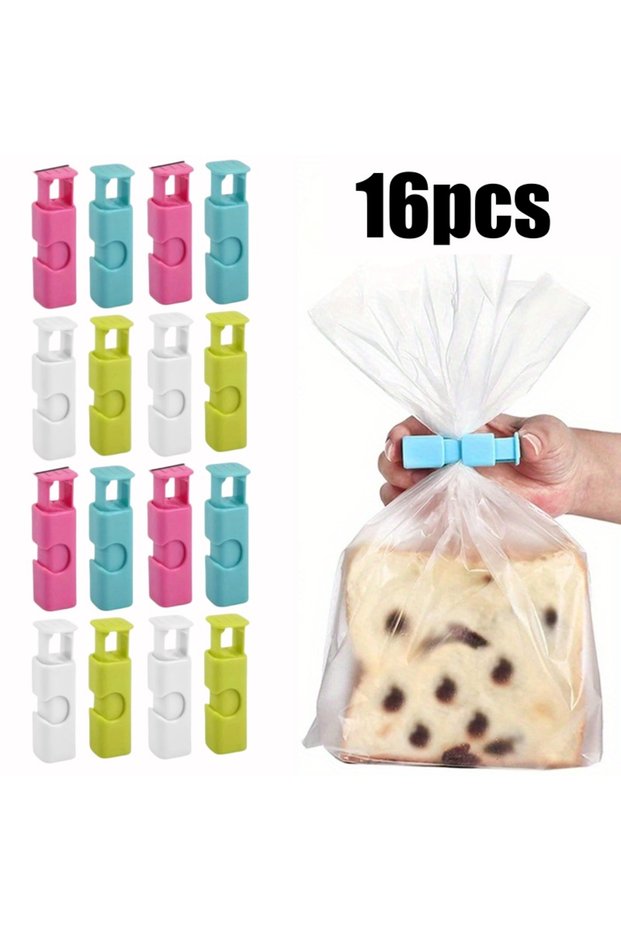 16pcs 4/20pcs Food Sealing Clips Reusable Fresh Food Storage Tools Plastic Bag Sealer Clamp for Snac