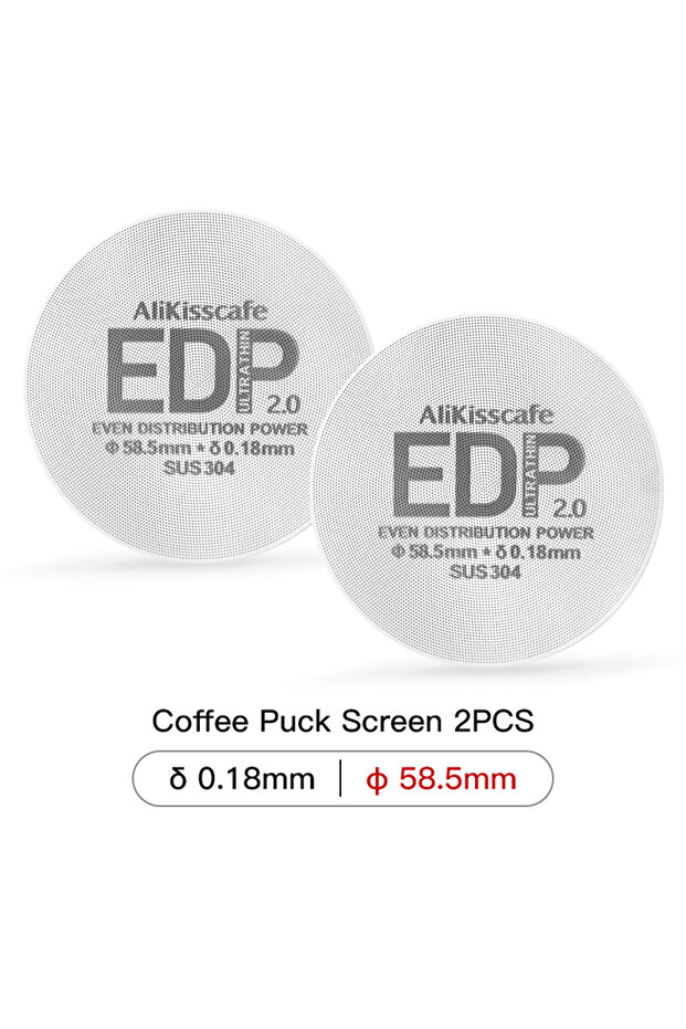 58.5mm Screen 2Pcs Alikisscafe Espresso Puck Screen 0.2mm Thickness 51mm 53.5mm 58.5mm Reusable Stai