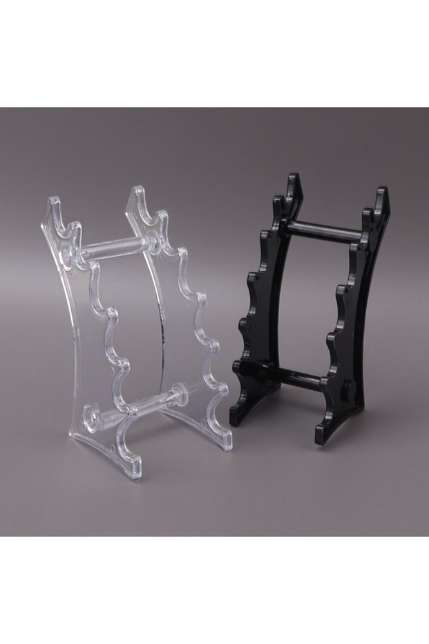 Black A Wholesale Plastic Transparent 6 Slot Pencil Pen Spoon Jewelry Display Holder Stand Rack
