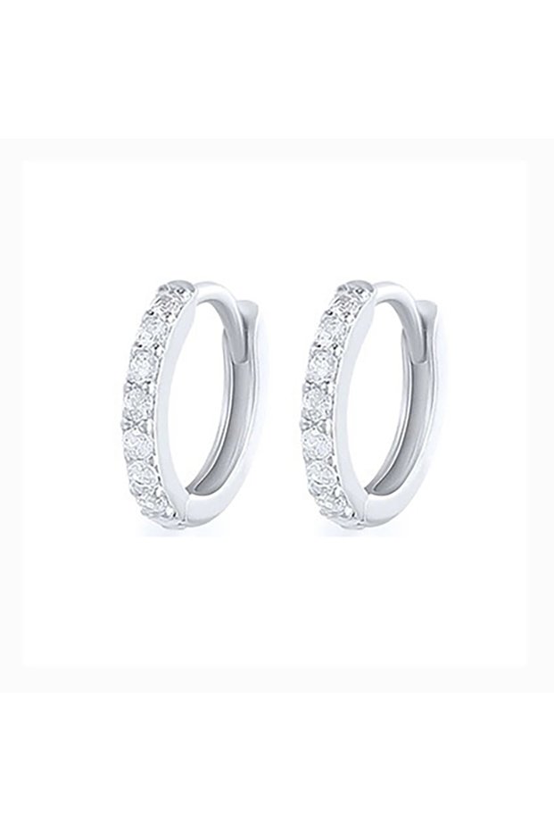 7mm Silver-White 2Pcs Rainbow Little Huggies Stainless Steel Hoop Earrings Girl Tiny Rings Cartilage