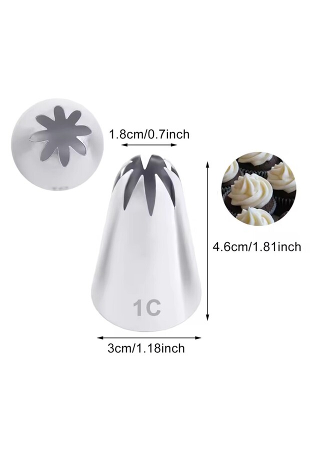 1C 1/4pcs #1G#1E#1C#1B Stainless Steel Piping Nozzles Cream Nozzles Cupcake Pastry Confectionery Acc