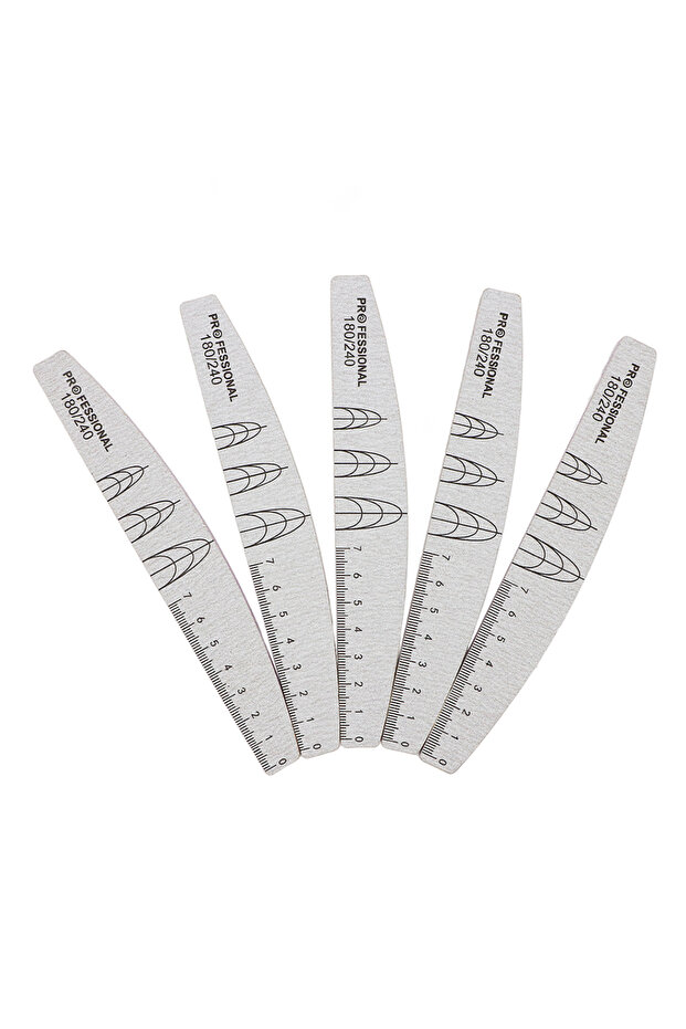 5Pcs Grit180-240 5Pcs Nail Files 100 150 180 240 Grit Grey Sandpaper Professional Emery Board Halfmo