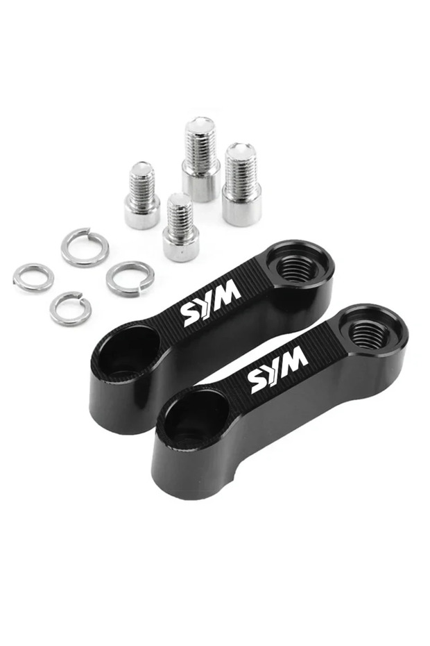 black For SYM 2pcs Motorcycle Rearview Mirrors Extension Riser Mirror Extender Adapters Riser Suppli