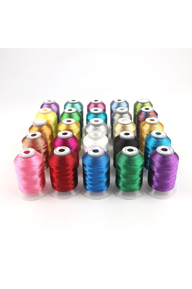 25 Colors Set 25 Assorted Colors Metallic Embroidery Machine Thread Kit 500M Each Spool for Computer