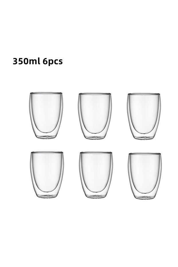 80-450ml 350ml 6pcs 80/150/250/350/450ml Double-Wall Insulated Clear Glass Espresso Cups Perfect for