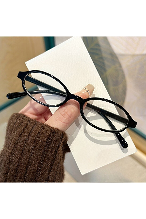 Black Y2K Retro Oval Square Glasses Colorful Small Frame Glasses Frame Women Anti Blue Light Compute