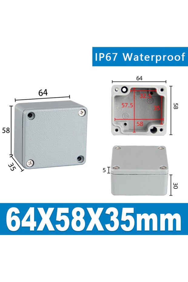 FA1 64x58x35mm Industry IP66 Waterproof Cast Aluminum Junction Box for electronic project Outdoor Ex