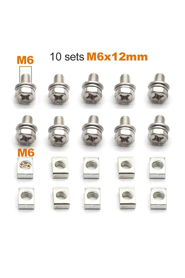 M6x12mm 10 Set Universal Motorcycle Scooter ATV Dirt Bike Battery Terminal Nut and Bolt Screws M5x10