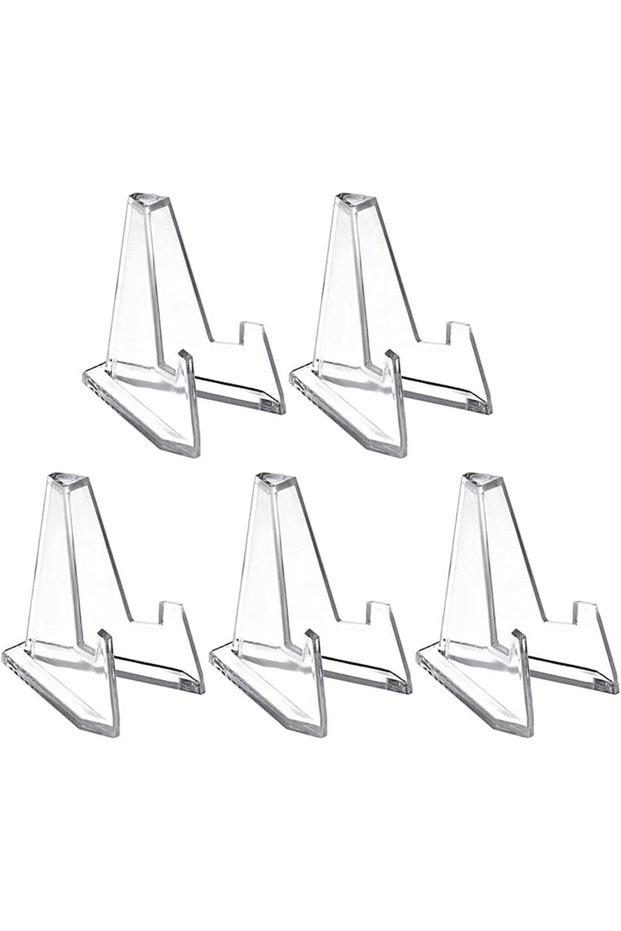 Clear 5Pcs Acrylic Mini Coin Display Stand Small Easel Rack Shelf for Pokemon Card Commemorative Cha