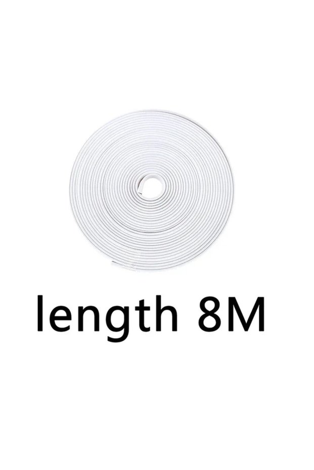 8m-white 8m Car Wheel Hub Decorative Strips Tire Protection Rings Anti-collision Anti-scratch Decora