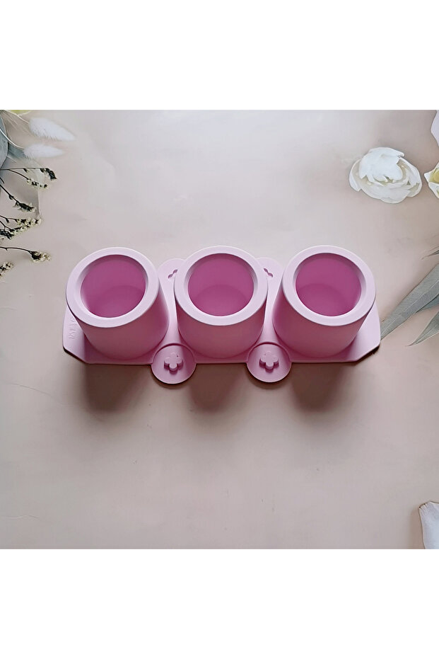 014purple 1pc 3 holes Round Ice Cups To Make Silicone Molds DIY Mini Succulent Flower Pots To Make C