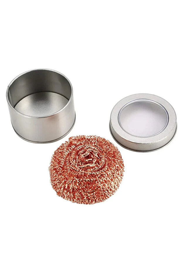 Silvery Kit1 Brass Solder Tip Cleaner Sponges Balls Copper Wire Scrubbers for Soldering Iron Tips Ea