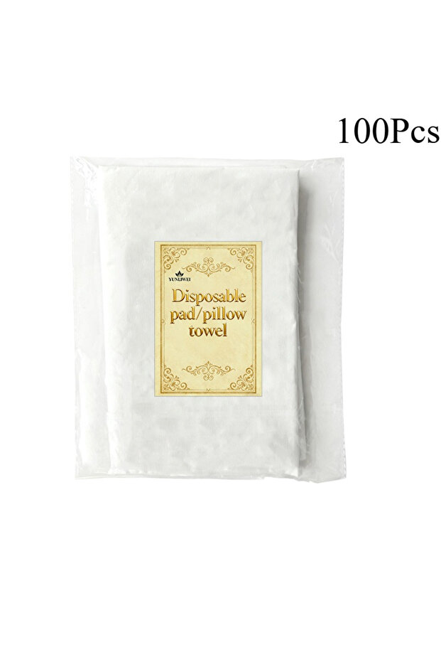 B-100Pcs 5-Star Hotel Disposable Pillowcase Non-Woven Fabric Luxe Cover: Soft Skin-Friendly Breathab