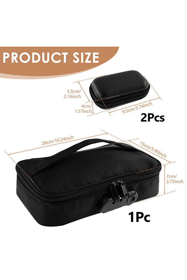 Set Lockable Toy Storage Bag Portable Travel Organizer Case for Men/Women Lockable Makeup Box Lockab