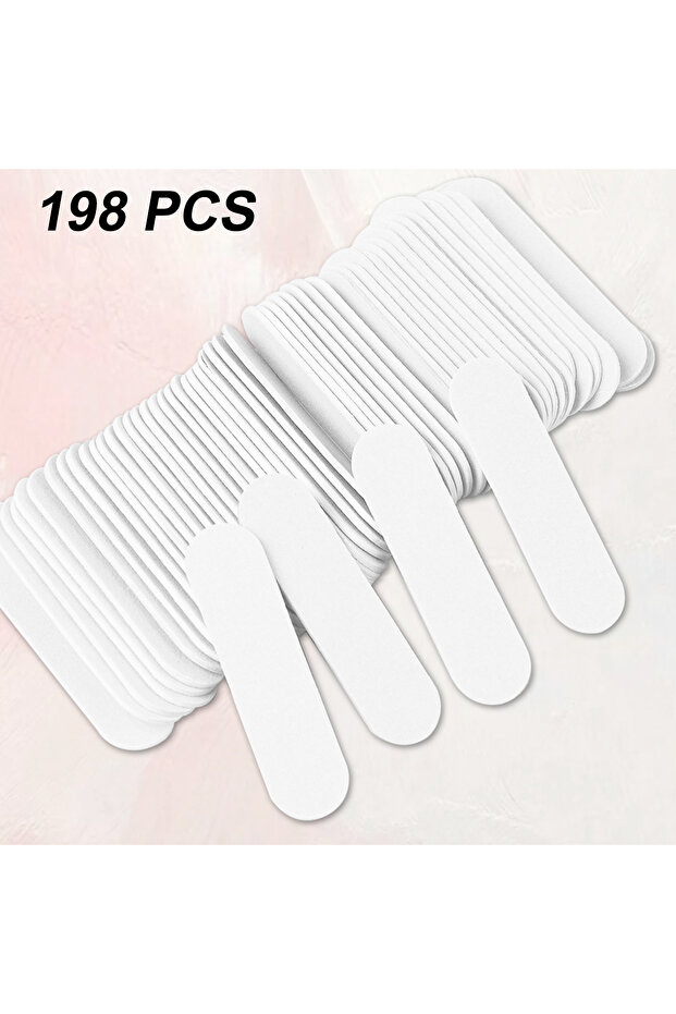 Set4 (198 Pcs) 8 to 998 Pcs 5cm Mini White Nail Files Double Sided Emery Boards for Nail Art Manicur