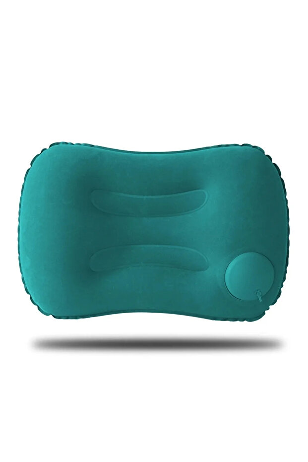 Peacock blue Ultra Soft Portable Inflatable Pillow Neck Lumbar Support for Camping,Pool Car Travel,O