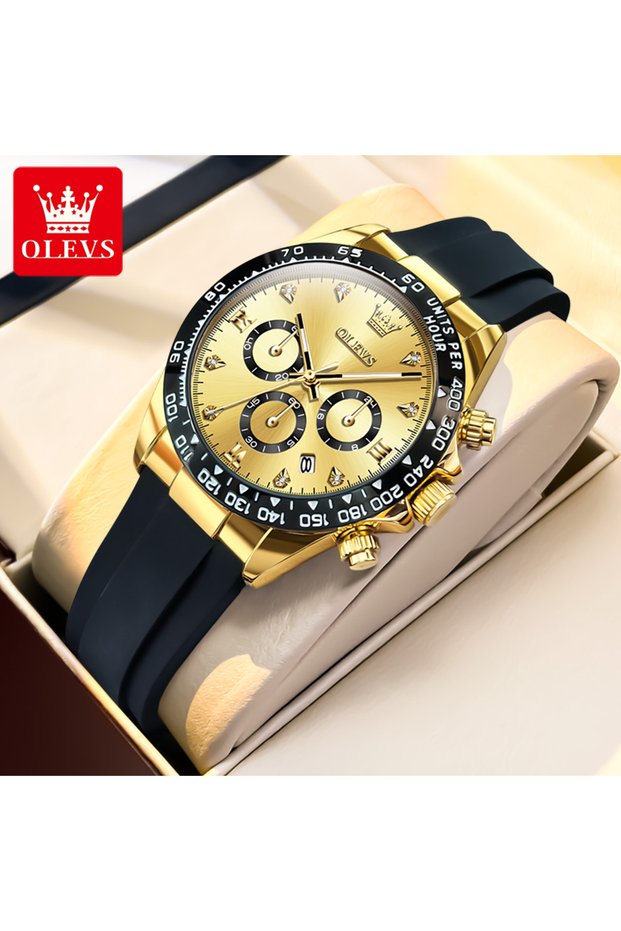 Yes Rose OLEVS 5618 Women Watch Luxury Silicone Strap Multifunctional Chronograph Quartz Watch Water