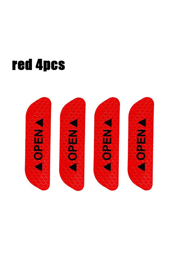red 4pcs 1/4PCS Car Door Reflective Sticker Safety Opening Warning Reflective Tape Car Accessories I