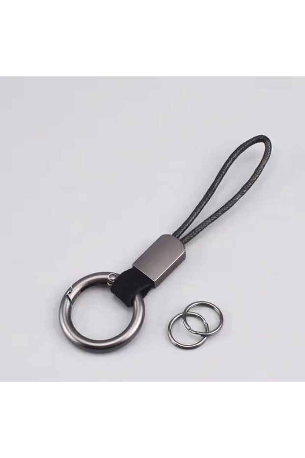 black Car Keychain Light Luxury Style Key Ring Universal Key Holder Microfiber Keychain Cowhide Wax