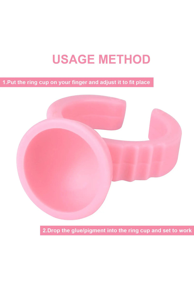 500pcs-Pink-S2 500Pcs Disposable Eyelash Extension Pink Glue Rings Holder Pallet Container Wholesale