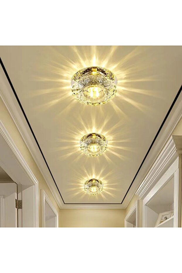 3W Cold white Aisle Flush LED Ceiling Lamp Living Room Crystal Corridor Aisle Lights LED Ceiling Lig