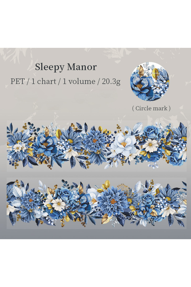 S21859-5 200cm/Roll PET Tape Flowers Four Seasons Series Plant Landscaping Handbook DIY Material Loo