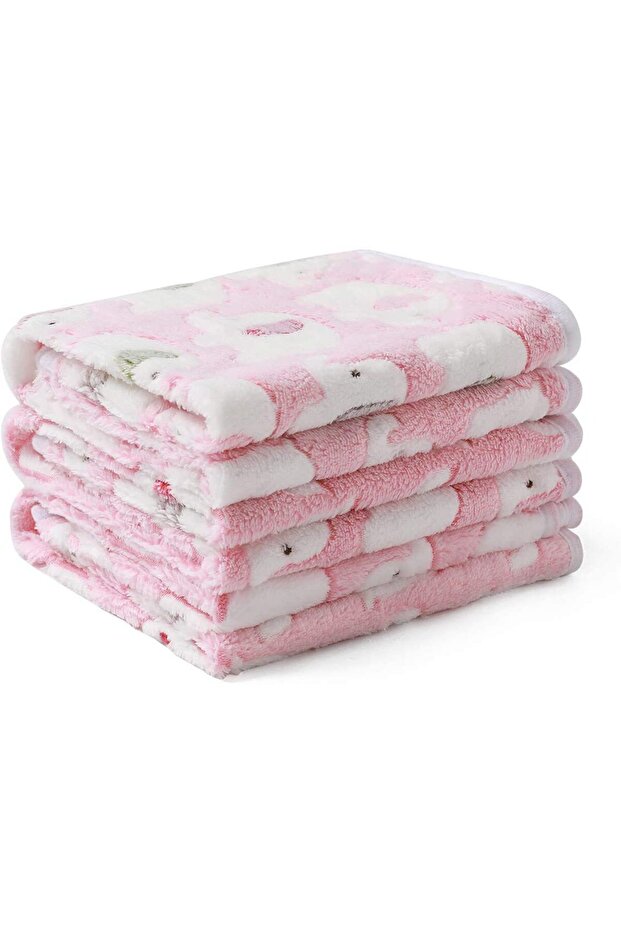 100X75CM Pink Cute Elephant Baby Blanket Newborn Swaddle Wrap Bedding Soft Warm Infant Quilt Coral V