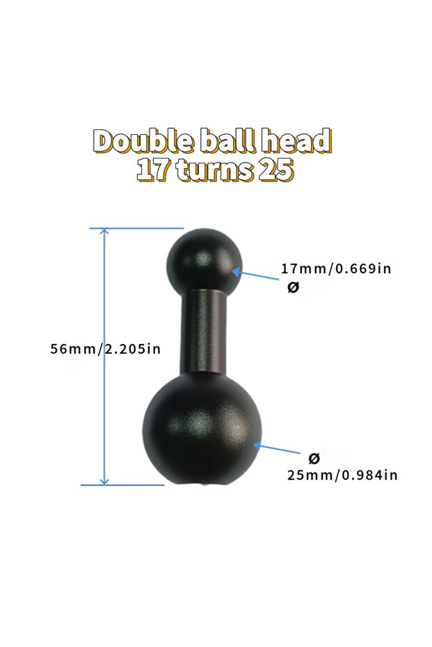 black 17 to 25 Aluminum Alloy Ball Head 17mm/20mm/25mm Double Ball Head Connecting Rod Motorcycle Ca
