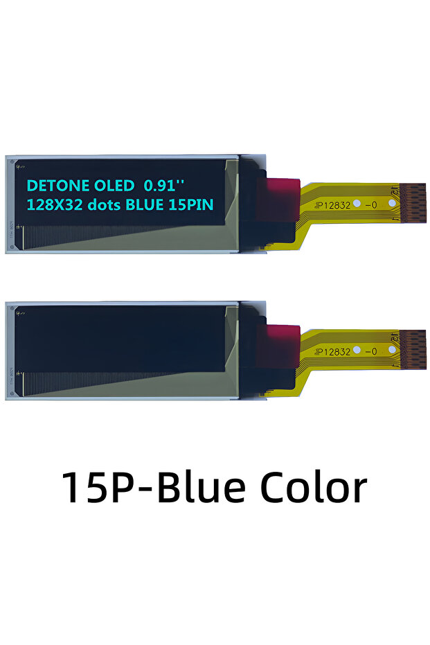 15Pin-Blue 0.91" inch 12832 128*32 12Pin 12P 15Pin 15P SSD1306 Serial SPI PMOLED OLED Display Module