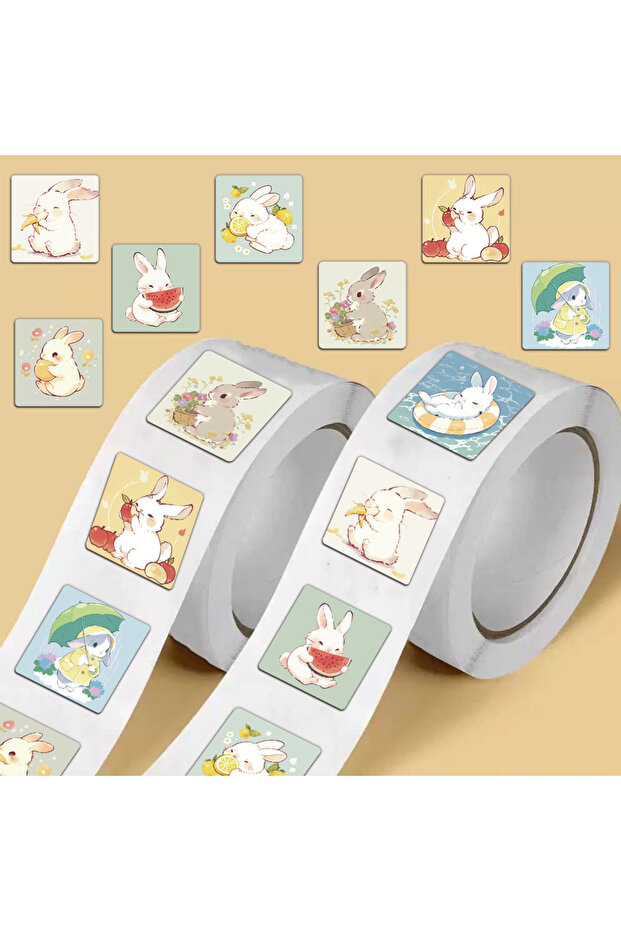 500PCS 500PCS Little Rabbit's Summer Roll Stickers Cross border Hot Selling Account Materials Decora