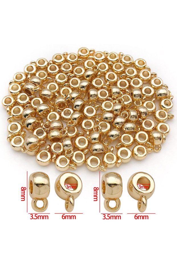 8x6x3.5mm Color 2 10pcs 18K Real Gold Plated Brass Charms Connectors, Spacer beads Loose beads For D