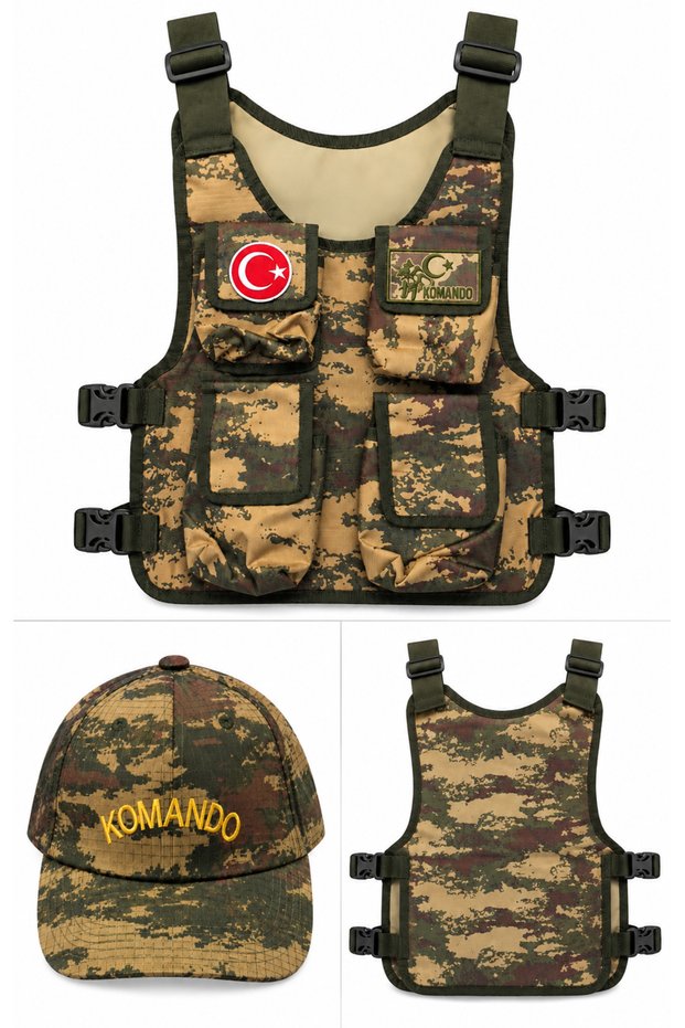 Children's Police and Soldier Special Action Vest - Special Team Hat and Vest