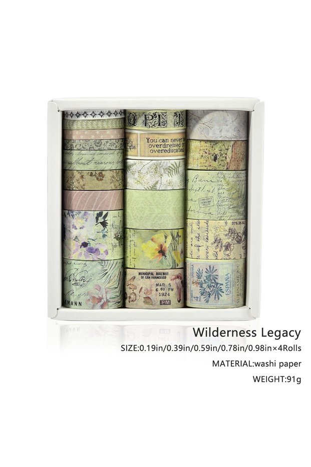 yuanyeyizhi 20Pcs Vintage Washi Tapes Scrapbooking Supplies Masking Tape Retro Cinta Adhesiva Decora