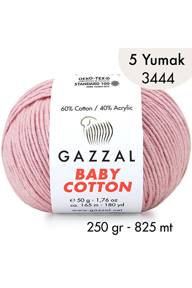 Baby Cotton 3444-Lightweight and Comfortable Cotton Yarn for Summer Projects - 5 Yards