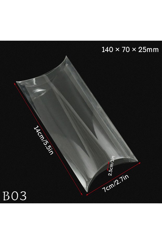 10pcs B03-3 10pcs Pillow Shape Clear PVC Candy Box Transparent Gift Packaging Box Wedding Birthday P