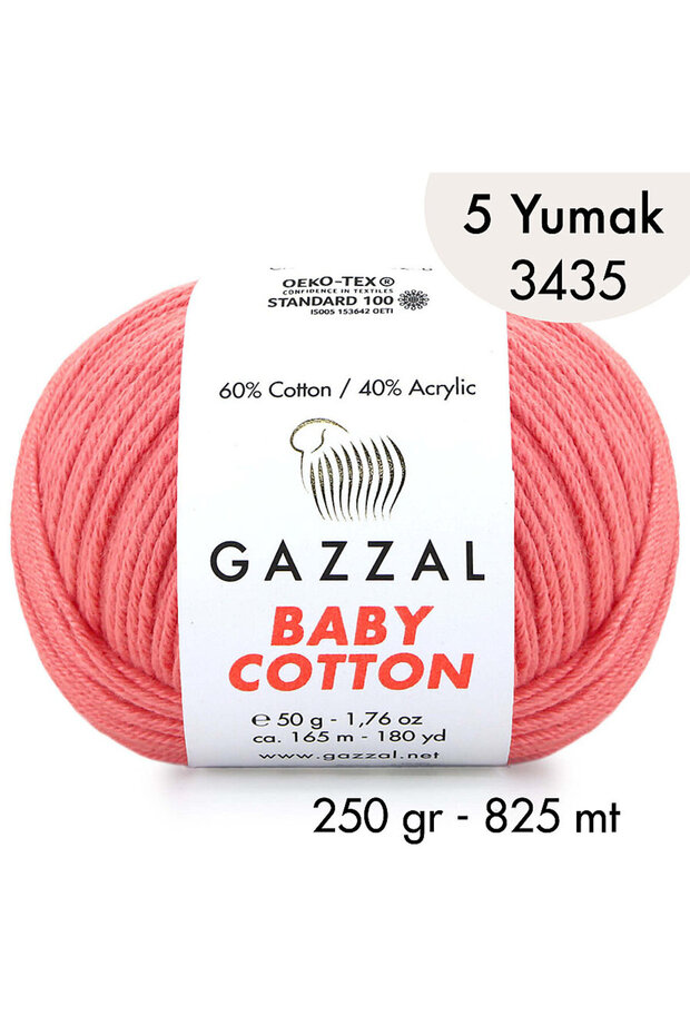 Baby Cotton 3435-Lightweight and Comfortable Cotton Yarn for Summer Projects - 5 Yards