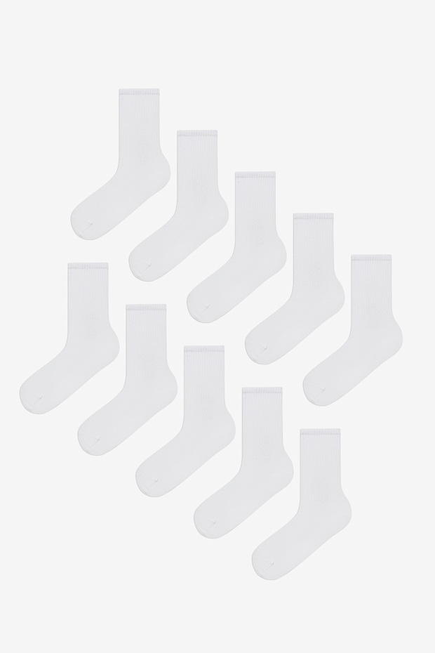 Men's Marsmelov Basic White 10 Pairs of Socks