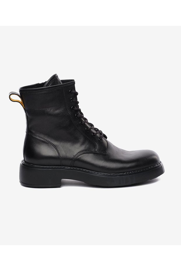 Men's Black Genuine Leather Military Boots 5K1Yb18750
