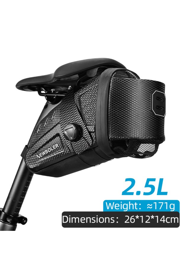 BAG673 NEWBOLER Waterproof 2.5L Bicycle Saddle Bag MTB Road Bike Seat Bag With Kettle Rack Bicycle T