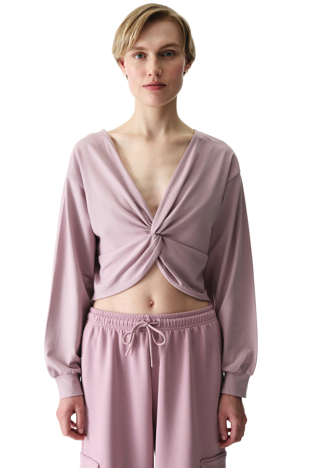 Lila Cotton Modal Blend Twisted Sweatshirt