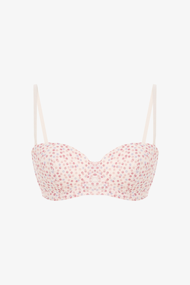 Light Pink Bloom Patterned Lace Underwire Bra