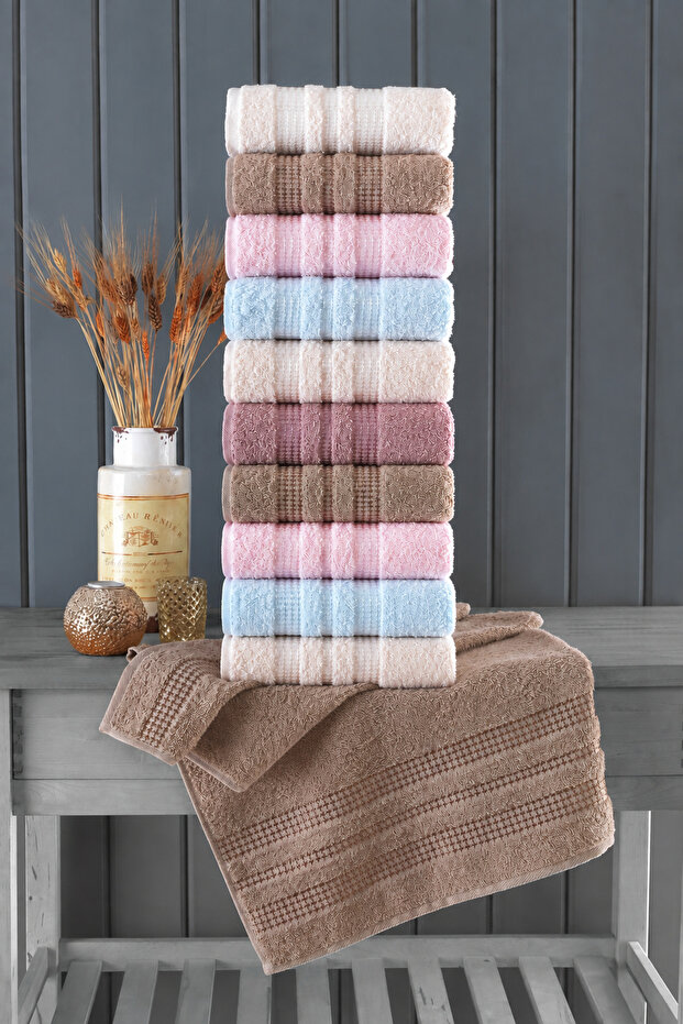 Alia Soft 50X90 cm 10-Piece Hand and Face Towel Set