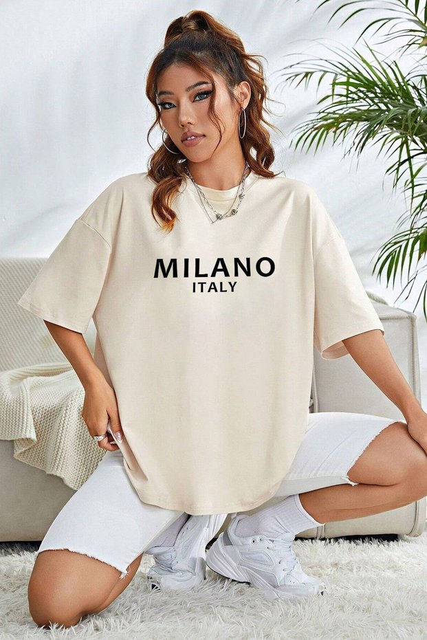 Unisex Milano Printed Oversize T-shirt